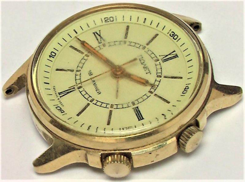 Часы СССР позолоченные с будильником Полёт редкие