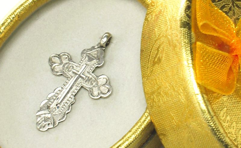 Крестик серебро царское 84 проба 1890 год 1,50 грамма лот 14
