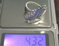 Кольцо перстень серебро 925 проба 4,32 гр 18 разм