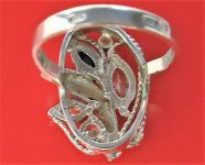 Кольцо перстень серебро 875 проба 4,62 гр 18 размер лепесток золото 585 проба
