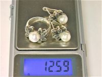 Набор кольцо перстень серебро 925 проба 17 размер серьги 12,59 гр.