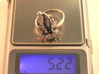 Кольцо перстень серебро 925 проба 5,22 гр 19 разм