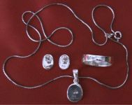 Цепочка кулон серьги перстень серебро 925 проба