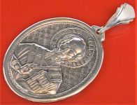 Подвеска медальон серебро 875 проба 4,88 гр святой Николай чудотворец
