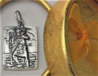 Подвеска медальон серебро 925 проба 6,15 грамма св. Христофор
