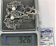 Серьги серебро 925 проба 9,26 грамма
