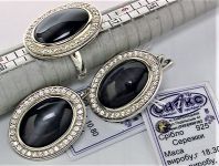 Набор серьги кольцо перстень серебро 925 проба 18 размер 29,16 грамма