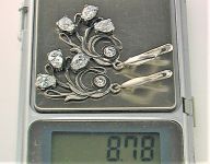 Серьги серебро 925 проба 8,78 грамма