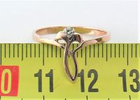Кільце перстень золото срср 585 проба 1,65 грама розмір 17 камінь діамант 0,03 ct