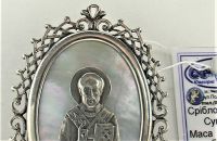 Икона сувенир Святой Николай серебро 925 проба 27,30 грамма