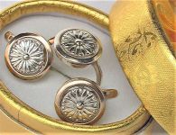 Набор кольцо перстень серьги серебро СССР 925 проба 10,11 грамма 17 размер